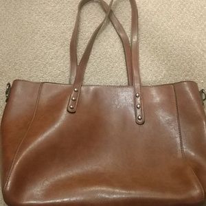 Soft vegan leather bag, distressed